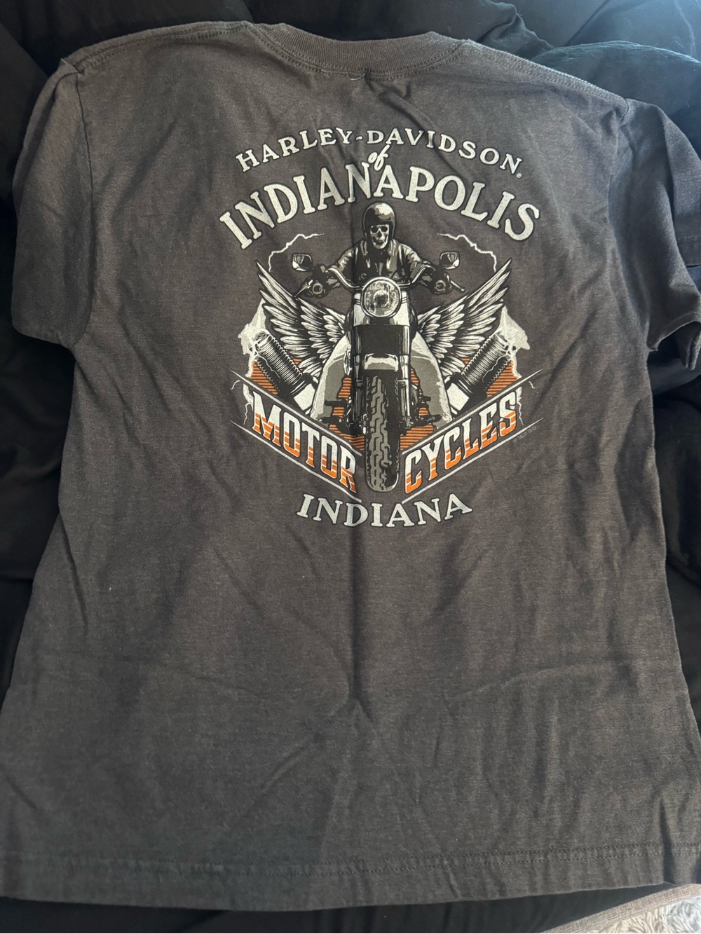 Harley-Davidson Black and Orange Indianapolis Motorcycle Tee